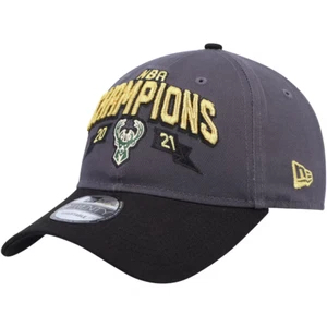Milwaukee Bucks 2021 NBA Champions 9FIFTY Snapback Hat Cap Gray Black New Era - Picture 1 of 4
