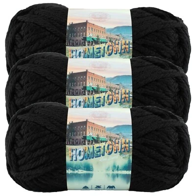 (3 Pack) Lion Brand Yarn 135-153I Hometown Bulky Yarn, South Dakota Black - Image 1 of 4