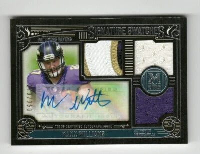 MAXX WILLIAMS 2015 TOPPS MUSEUM ROOKIE TRIPLE SWATCH AUTO /350 RELICS RC RAVENS - Image 1 of 2