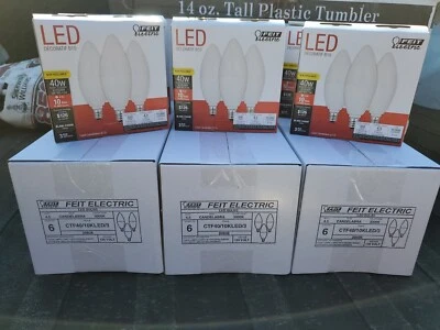 72 BULBS PACK LED B10 Feit  CTF40/10KLED/3 4.5W 3000K 300L WARM WHITE E12 20826 - Image 1 of 4