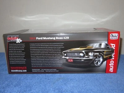 Ford Mustang Boss 429 1969 30 negro y dorado 1:18 ERTL AUTO WORLD NUEVO EN CAJA Foto 1 de 4
