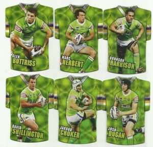 2009 Select NRL Classic Series - Holofoil-Die-Cut-Jersey RAIDERS Team Set (6)