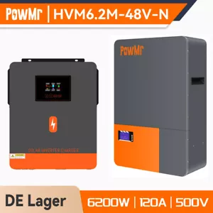 PowMr 6200W 48V Inverter Solare MPPT 120A Caricabatterie o Accumulatore Batteria - Foto 1 di 26