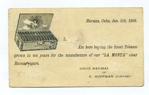 Caja de Puros, La Monta, Senadores Extra, La Habana Cuba, Postal de 1909, COMO ESTÁ - Imagen 1 de 2