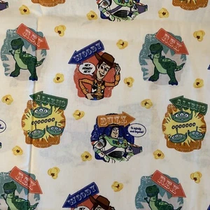 Toy Story Character Badges Cotton Fat Quarter 18”x22 New  - Picture 1 of 2