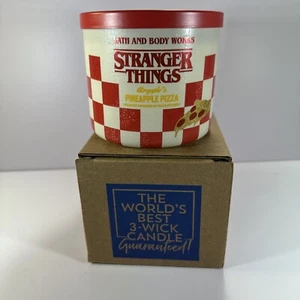 Bath & Body Works Stranger Things 3-Wick Candle✨Argyle's Pineapple Pizza✨Netflix - Picture 1 of 3