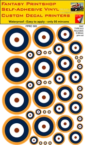 RAF Roundels Mixed Pack Vinyl Sticker Decals Type A:2 Roundel 5mm -50mm transfer - Picture 1 of 3