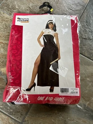 Disfraz de monja para mujer adulta fiesta "un mal hábito" talla mediana disfraz de California Foto 1 de 3