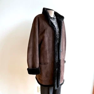 Classic Dominic Bellissimo Winter Shearling Coat Brown Luxury Suede sz L XL - Bild 1 von 12