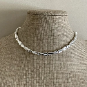 Vintage Napier x Bar Kette Choker Halskette in silberfarbenem Metall - Bild 1 von 5