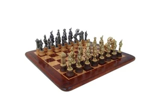 Juego de ajedrez Italfama Napoleón metal/madera, tablero de acacia, chapado en oro/plateado - Imagen 1 de 3