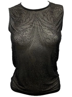 Top para mujer vintage años 90/Y2K Rampage apliques negros sin mangas cuello alto M’s Foto 1 de 4