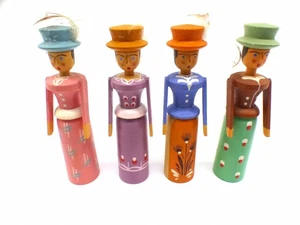 4 muñecas de cascabel Erzgebirge pintadas a mano #3 - Imagen 1 de 20