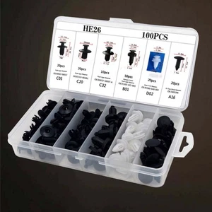 100 PZ Fissaggi in Plastica Auto Snap Set Clip per Pannelli Automotive Push Pins - Foto 1 di 12