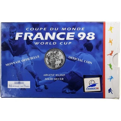 [#134986] França, 1 franco + token, Copa do Mundo 1998, 1997, MDP, Prata, MS - Imagem 1 de 2