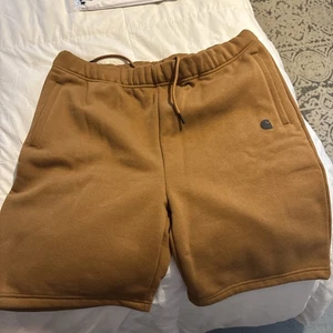 CARHARTT Fleece Midweight Relaxed Fit Sweat Shorts Mens Size Large Brown - Picture 1 of 5