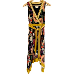 Vestido Anthropologie Maeve Botanica Imitación Envolvente Talla 0P Audaz Floral Boho Hanky Dobladillo - Imagen 1 de 13