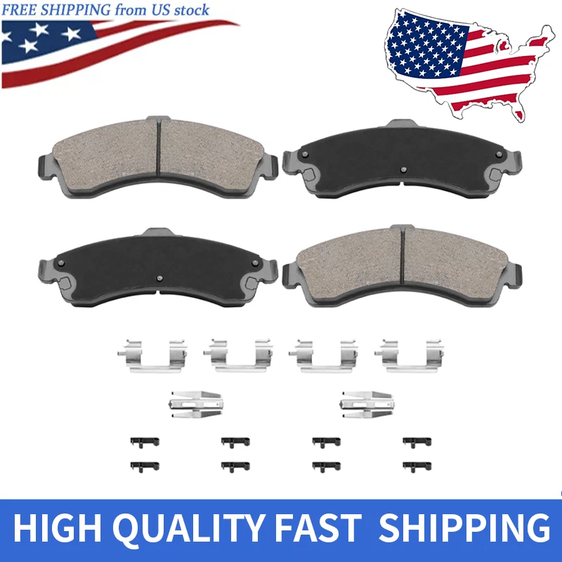 Pastilhas de freio dianteiras de cerâmica para 2004 2005 Buick Rainier CXL CXL Plus 4.2L 5.3L - Imagem 1 de 4