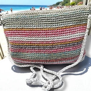 Borsa a tracolla The Sak a righe all'uncinetto colorata borsa bohemien - Foto 1 di 11