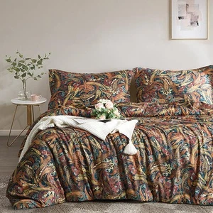 Ikawaapurry Floral Queen Size Comforter Set for Bed Paisley Boho Bedding Comf... - Picture 1 of 7