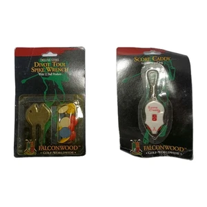 Falconwood Divot Tool Spike Schraubenschlüssel mit 12 Kugelmarkern & Score Caddy Dreierpack - Bild 1 von 13