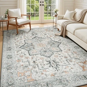 6x9 Area Rugs for Living Room, Washable Rug for Bedroom Dining Room, Soft Vin... - Picture 1 of 9