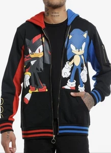 Hot Topic Sonic The Hedgehog 3 Shadow Zip Up Split Sega Game Sweat à capuche homme XS - Photo 1/3