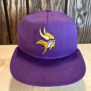 Vintage Minnesota Vikings Snapback Hat Cap AJD 80s 90s Purple Skol NFL Football - Picture 1 of 17