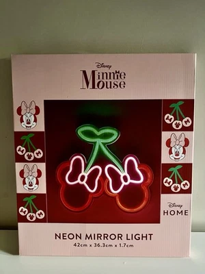 Minnie Mouse Cerezas Neón Espejo Luz Disney Hogar *Nuevo* - Imagen 1 de 4