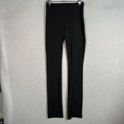 Pantalones elásticos de tiro medio acanalados negros talla XS de Zara para mujer Foto 1 de 4