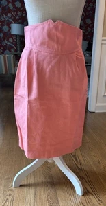 Pfirsich Koralle Denim hoch tailliert Vintage Bleistiftrock Gr. 9-10 - Bild 1 von 8