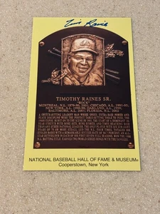 Tim Raines signed HOF plaque postcard * Beckett * - Picture 1 of 2