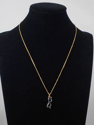 Kate Spade Gold Plated SWEET TREASURES Blue Enamel Small Sunglasses Necklace $68 - Image 1 of 3