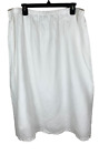 Women's Due Per Due White Linen Elastic Waist Pull On Maxi Skirt Size 18W