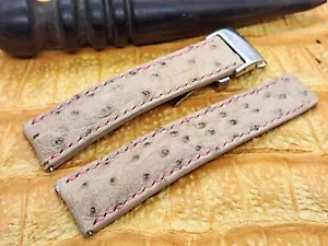 22mm/20mm Ostrich Leather Watch Band Bespoke Vintage Exotic Leather - Picture 1 of 14