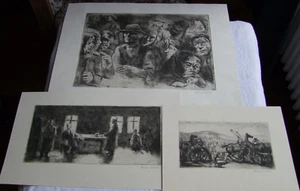 Istvan Szöny 1894-1960 Ungarn,3 Orig.Radierungen,23x13 bis 30x40cm,jew.sign,1xda - Bild 1 von 13