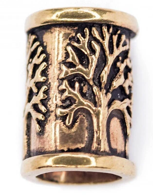 Loch 7mm Bartschmuck Haarperle Lebensbaum Bronze Bartperle +- Bartgummis - Bild 1 von 2