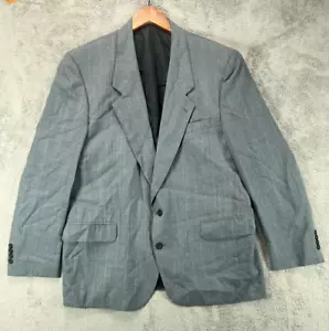 Oscar De La Renta Hand Tailored Mens 36R Suit Jacket Blazer Gray Striped Vintage - Picture 1 of 20