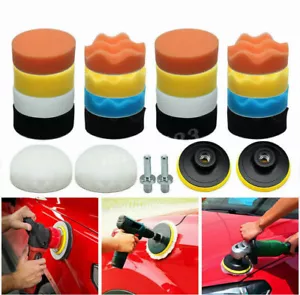 22 Pack Car Foam Drill Polishing Pad Kit for  Vehicles - Waxing and Polisher Set - Picture 1 of 12