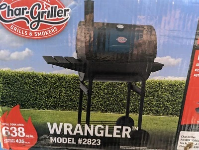 Parrilla de carbón Char-Griller 23 pulgadas W barril negro - 2823 rejillas de hierro fundido 638-sq Foto 1 de 4