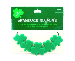 NEU Vintage Hallmark St. Patrick's Day tragbare grüne Kleeblatt-Halskette - Bild 1 von 3