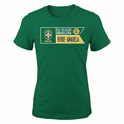 Camiseta Outerstuff Mundial Fútbol Brasil Niñas 7-16 Manga Corta Banner, Mediana... Foto 1 de 2