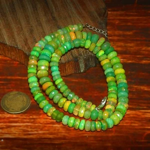 Ethiopian opal Beads Fire opal Beads Galaxy opal Necklace Jewelry Gift 1145 - Picture 1 of 3