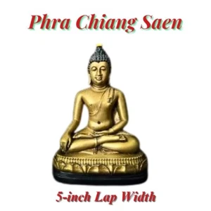 Singh 1 Phra Chiang Saen 5-inch Lap Width Lanna Buddha Earth Tone Gold Mara-Vija - Picture 1 of 7