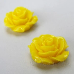 Yellow Resin Flowers 20mm Wholesale Flatback Cabochons A8999 - 10, 20 Or 50PCs - Picture 1 of 6