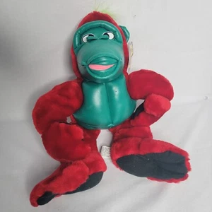 Vintage 1999 Kuddle Me Toys 13" Red and Green Gorilla Plush Stuffed Animal - Picture 1 of 4
