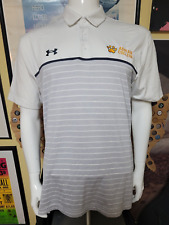 Adrian College Bulldogs Sewn Polo Golf Shirt Large MI Under Armour Striped Nice