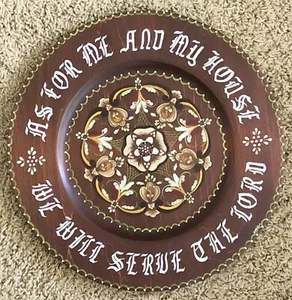 "Placa de madera de 14"" pintada a mano floral arte popular floral pintada a mano" de artista noruego vintage - Imagen 1 de 8