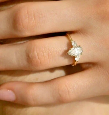 1.30 Ct Pear Cut IGI/GIA Lab Created Diamond Engagement Ring 14K Yellow Gold - Image 1 of 4