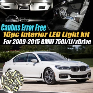 16Pc Error Free Interior LED White Light Kit for 2009-2015 BMW 750i/Li/xDrive  - Picture 1 of 10